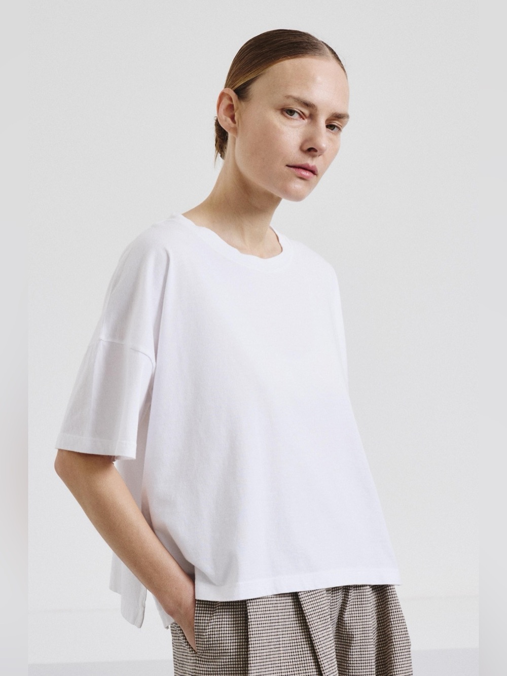 Zanzea White Oversized Crewneck T-Shirt | Size M | Split Hem